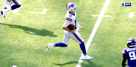 guhle:  Josh Allen hurtles Anthony Barr in the Bills 27 - 6 victory over the Vikings #AirAllen