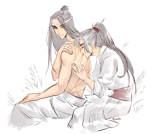 Sketches I’ve done for Wangxian week on twitter