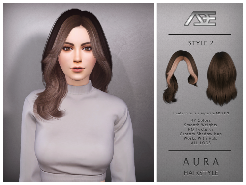 NEW HAIRSTYLES FOR SIMS 4 AT THE SIMS RESOURCE!!!Hairstyles: Aura Hairstyle (Style 1) Aura Hairstyle