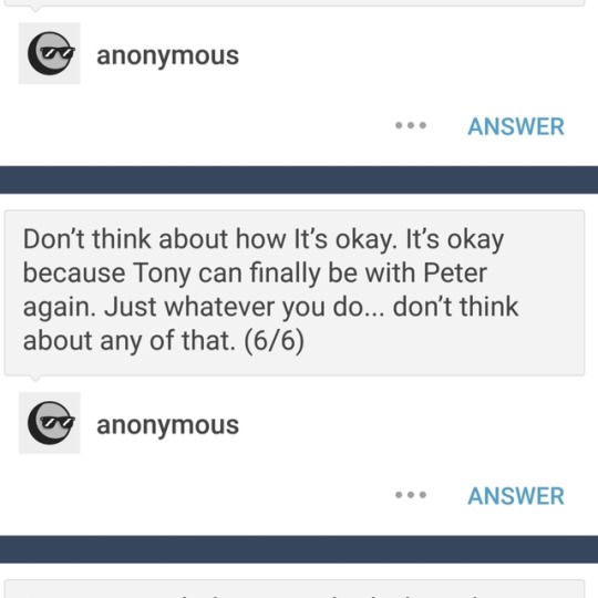 starkerau:  starkerau: Hey y'all just don’t think about this (Obvious credit to the anon/person who sent this in)   ACTUALLY HOW DARE YOU, ANONWHAT GAVE YOU THE FUCKING RIGHT