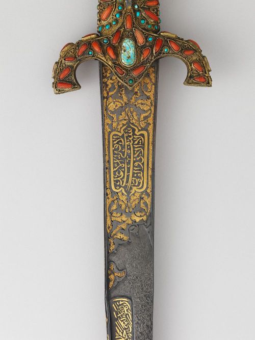 art-of-swords:Kilij Sword with ScabbardDated: 18th centuryCulture: TurkishMedium: steel, wood, turqu