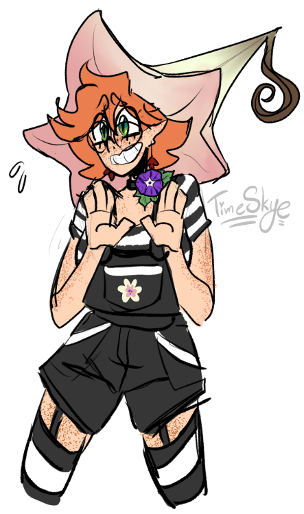 zinnia is a nature witch who resides in her local witch town, doing gardening and taking care of nea