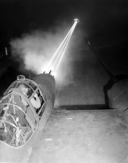 blogmachineimages:  Lockheed P-38 Lightning testing its guns.Source: https://openpics.aerobatic.io/