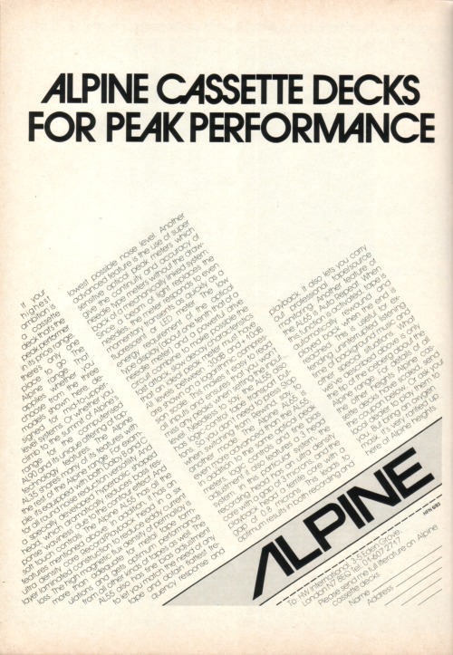 tapeworld:  Alpine AL-65 AL 35 AL55 - 1980 