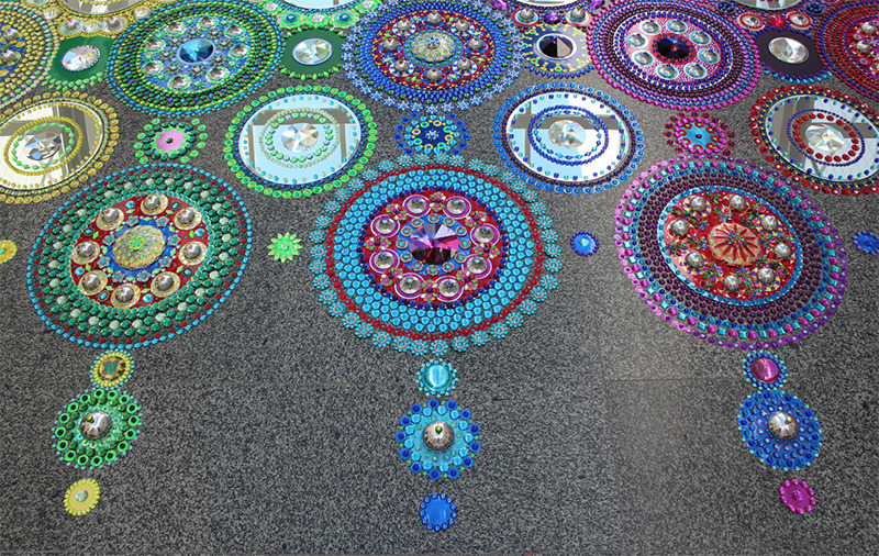 itscolossal:  Kaleidoscopic Floor Installations Made of Mirrors, Crystals and Glass