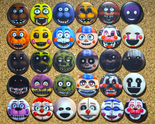 Five Nights at Freddy&rsquo;s MIX &amp; MATCH Pinback Button SetFeaturing 30 different pins from FNA