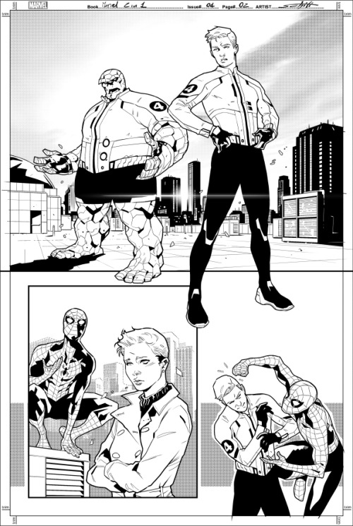Black and white pages from Marvel 2 In One #4. The book will be out NEXT WEEK! HERE you fi