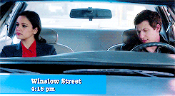 brookheimers:  Jake and Amy looking at each other in sync (requested by anonymous)