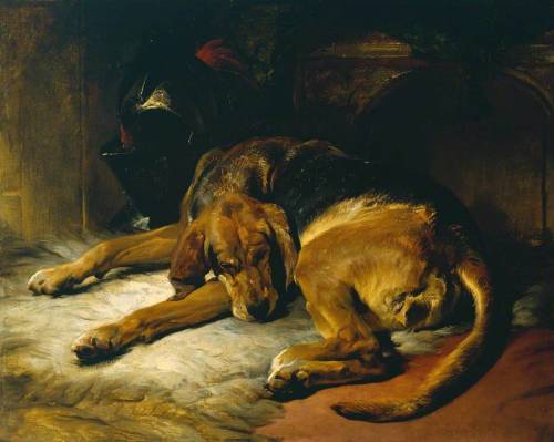 Sleeping Bloodhound, Sir Edwin Henry Landseer, 1835