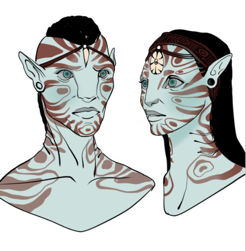 The Tsahik And Oloeyktan Of The Deep Sea People ( I Used A Base Of This, Im Not Good At Drawing)