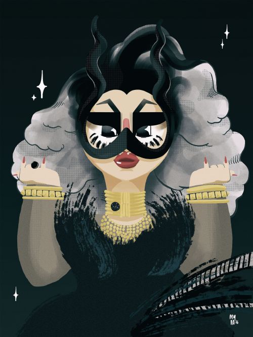 themyno:  My favorite black feathered bird. Queen Kim Chi.