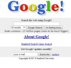 chrisbmarquez:  Do you Remember when Google Started their Search Engine? Take a look at the 1st Graphic Design for the Engine Site Search back on 1997