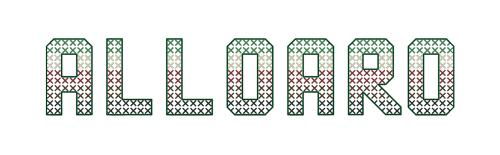 aroworlds:[image description: three sets of two text banners, reading the word “alloaro”, in three d