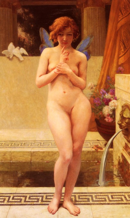 Nymph at the Fountain by Guillaume Seignac (1900)