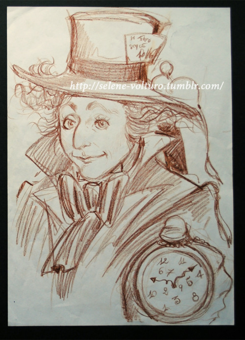 cnygma:selene-volturo:Sketches of my “Alice in Wonderland” school project (mad hatter)@selene-voltur