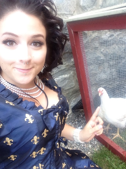 During les fêtes de la nouvelle france in québec city last week! (With my friend the chicken)