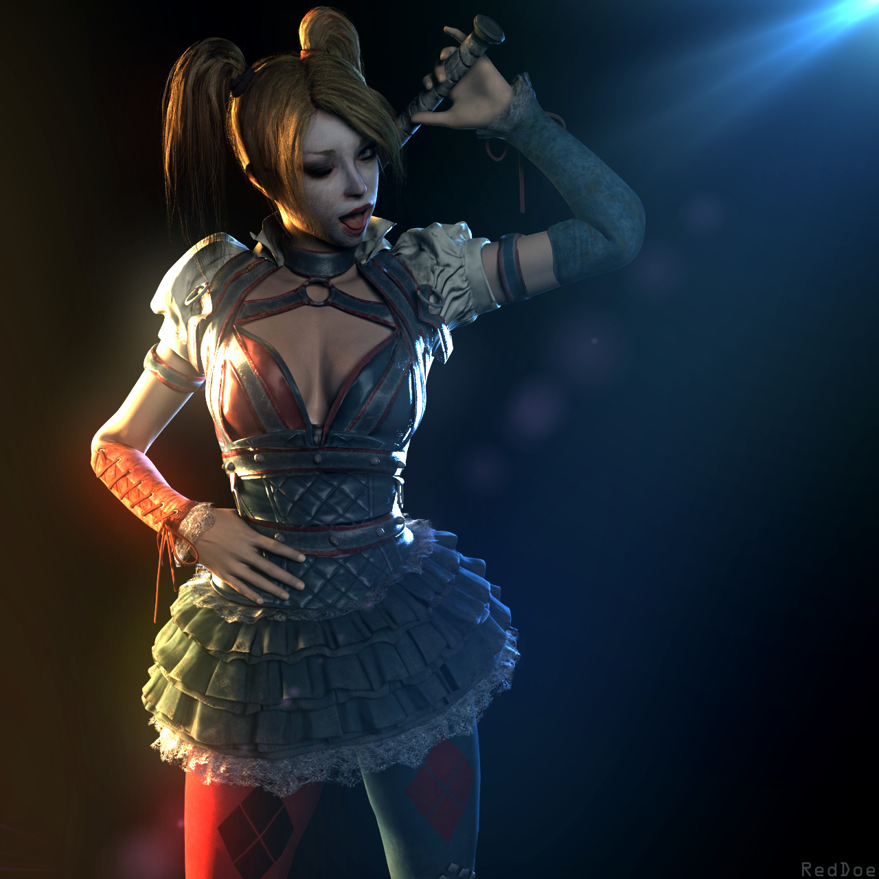 sfmreddoe:  Harley Quinn treatment So i got Harley into maya now yay. And oh my fucking