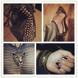 ladyshears:  Never enough #studs #sandals #accessories #leopard #handbags