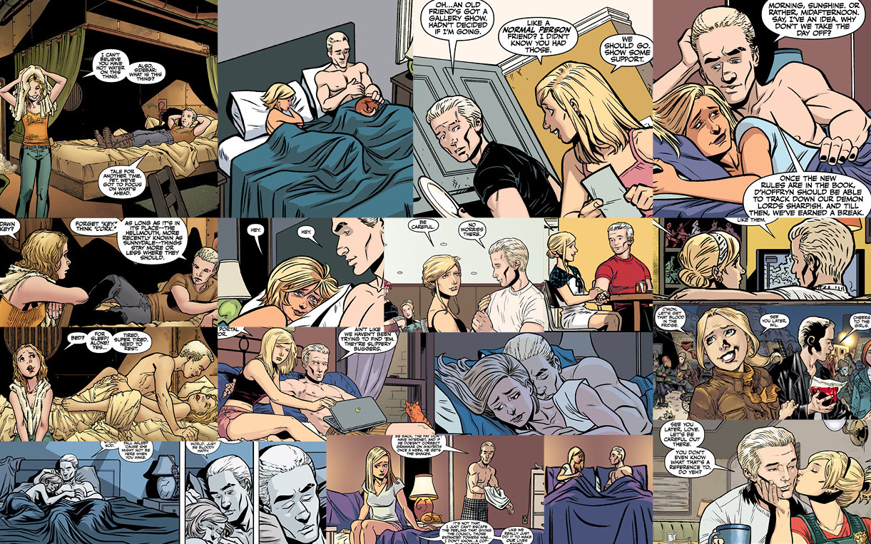 Spuffy being domestic in the Buffy the Vampire Slayer comics (seasons 8, 10, 11)