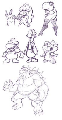 dragonmanx:some mario doodles while watching