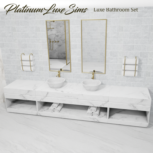 xplatinumxluxexsimsx:| LUXE BATHROOM SET | So here is our first bathroom set! -15 Brand New meshes!W