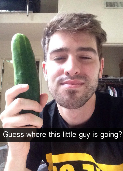 gymleaderkyle:the rest of its up my assThat’s a courgette not a cucumber, you don’t put 