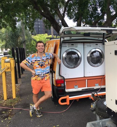 amroyounes:  The Orange Sky Laundry founders  Two 20 year old guys from Brisbane, Australia have taken it upon themselves to found a charity (Orange Sky Laundry) that offers a free mobile laundry service to the Australian Homeless. They’ve now officially