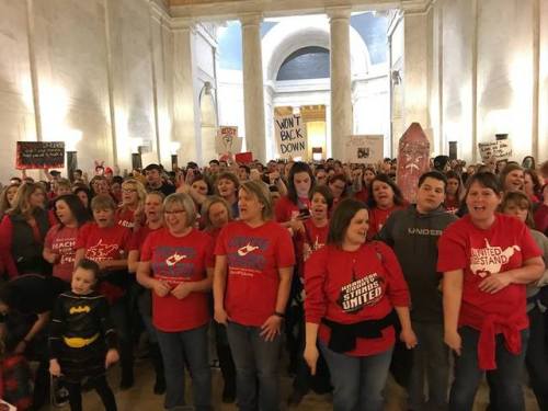 fuckyeahmarxismleninism: Charleston, West Virginia: Striking teachers and school workers, students 