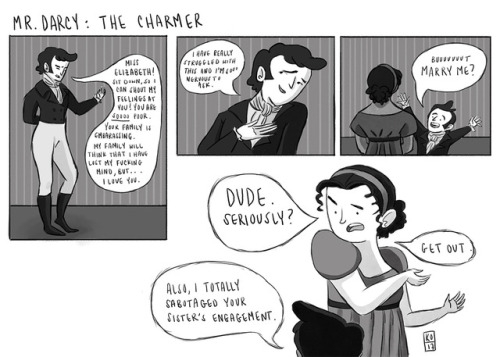 nonnycartoons: Full disclosure: I love Pride and Prejudice. I just always found Mr. Darcy’s first pr