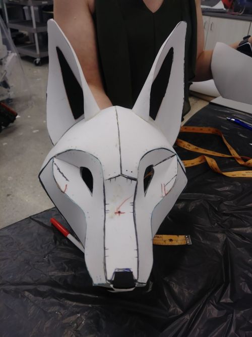 Day two of working on the Zacian mask has the ears on, all the little accent parts on and the crest 