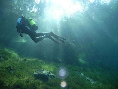 This is the Green Lake, situated in Tragoess, Styria, Austria. The lake sits at the foot of the snow