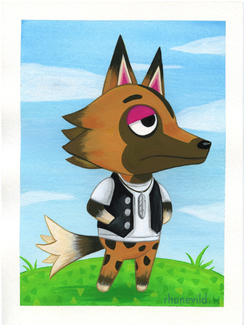 A series of Animal Crossing gouache paintings I did when New Horizons came out! Kyle was a commissio