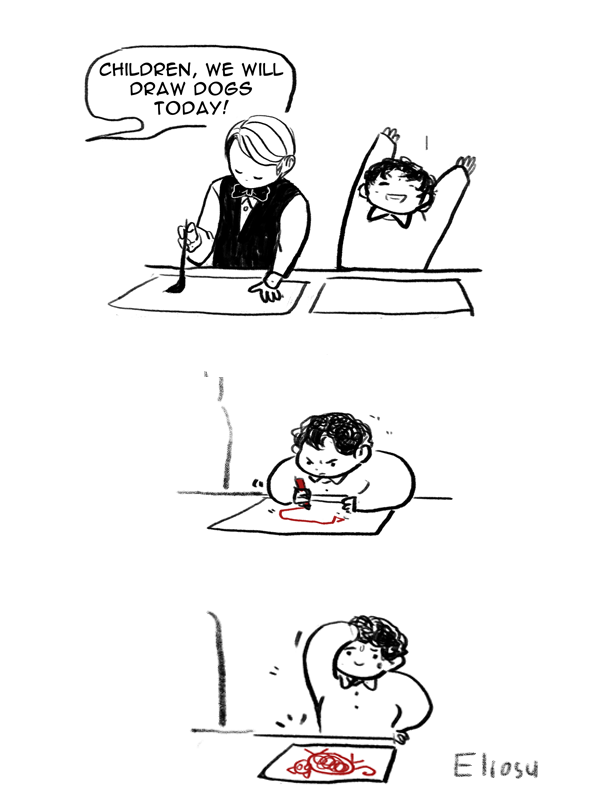 eliosu:  Hannibal Lecter and Will Graham in daycare. bonus.  