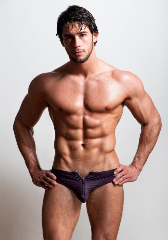 glad2bhere:  nick ayler wearing a zippered speedo 