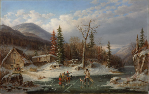 Winter Landscape, Laval, Cornelius Krieghoff, 1862Happy birthday to Cornelius Krieghoff, born on thi