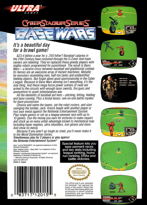 it8bit:Forgotten Gems: Base Wars (Ultra Games, 1991)“$23.4 billion a year for a .250 hitter? Basebal