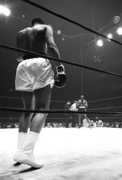 richassness:   asthetiques:  Muhammad Ali ( known as Cassius Clay ) in his corner preparing for his fight against Doug Jones at Madison Square Garden.  New York, New York 3/13/1963  The G.O.A.T 