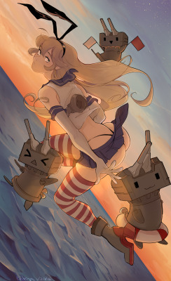 puddingdrop: doodled a Shimakaze from Kantai Collection!! 