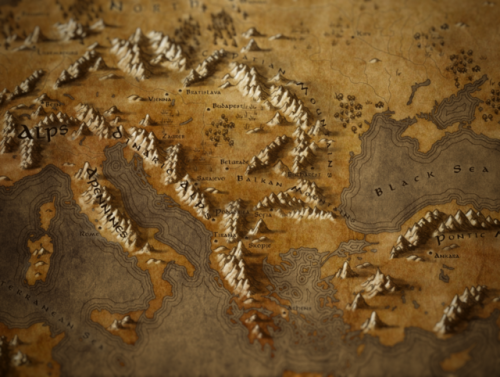 callumogden: Map of Europe in a Fantasy Tolkien Style I’ve been making a few of these style ma