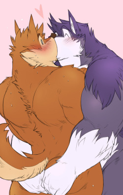 gengacanvas:  Smooch. /)///w///(\ Wuffle