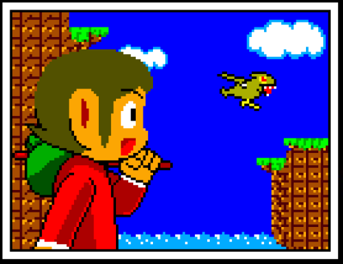 segacity:Alex Kidd starts his journey, exclusive pixel artwork from the SEGA AGES Switch version of 