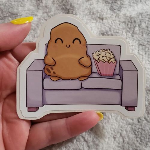 Working on some chonky potato stickers! I love how this cute little couch potato turned out! #potato