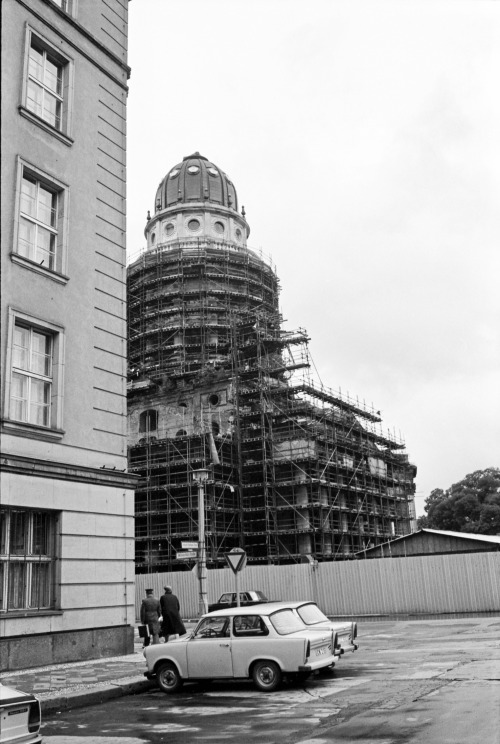 East Berlin 1986. The Deutscher Dom under reconstruction. This took a long time, because just as the