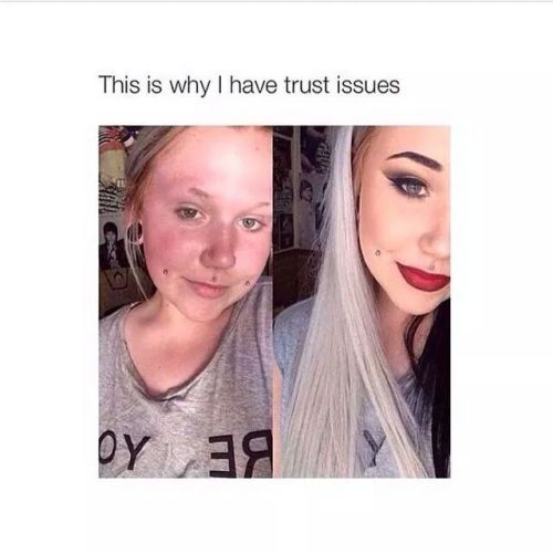 webs-we-weave:  webs-we-weave:  This is so awful and mean. If you guys see this, please report this. I don’t know why men have this whole “when women wear makeup, they’re basicallt lying to us” mindset. 1.) Contrary to dudebro belief, not all