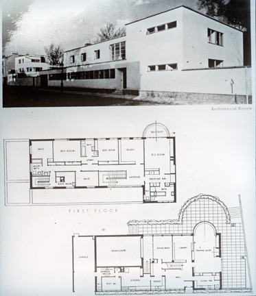 Erich Mendelsohn and Serge Chermayeff, Cohen House, 64 Old Church Street, Chelsea, 1935-36
source:
http://lanternslide.wikispaces.com/England+Slides