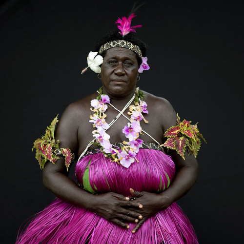 yearningforunity:Woman in a traditional Melanesian dress Solomon Islands Melanesia