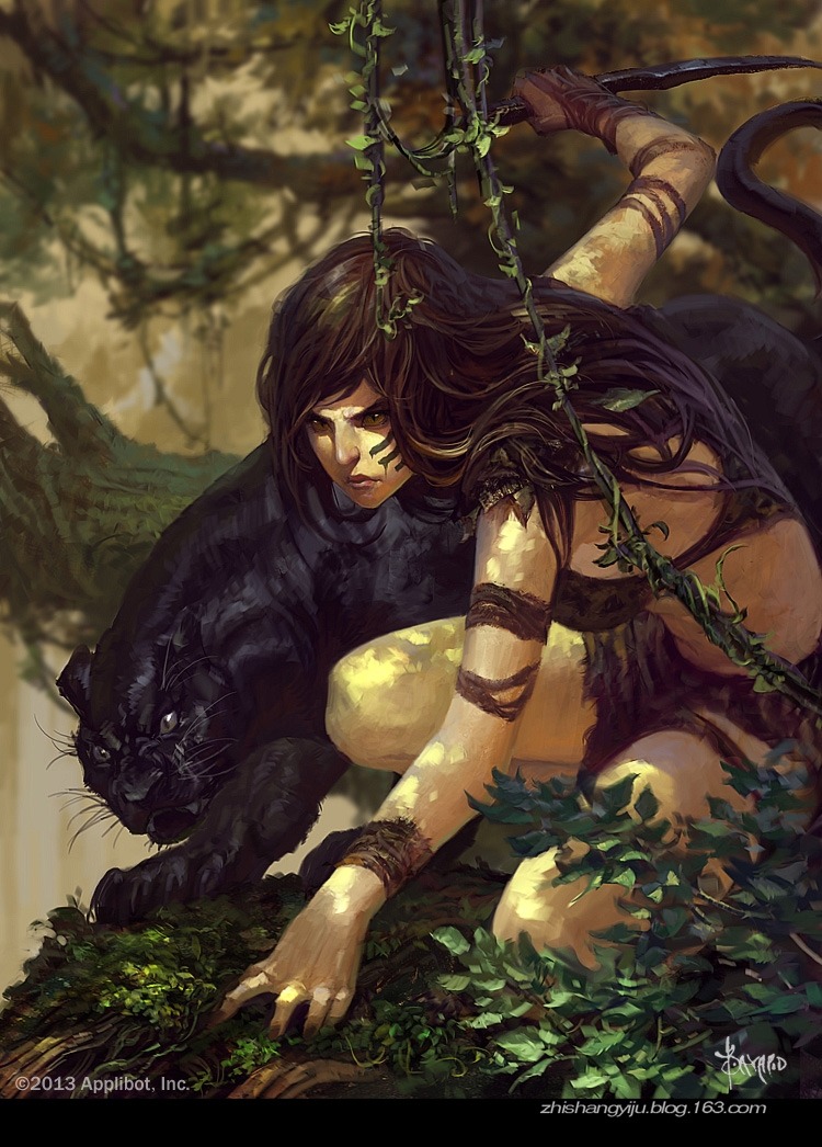 aprendizdemucho:  leopard girl by bayardwu