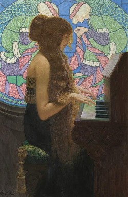 amare-habeo:  Edward Okuń (Polish, 1872 - 1945) Sacred Music, 1915Oil on canvas