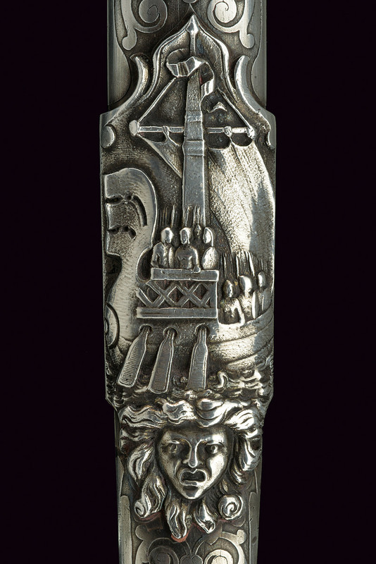 art-of-swords:  “Heroic Style” Silver Mounted DaggerDated: 19th centuryCulture: