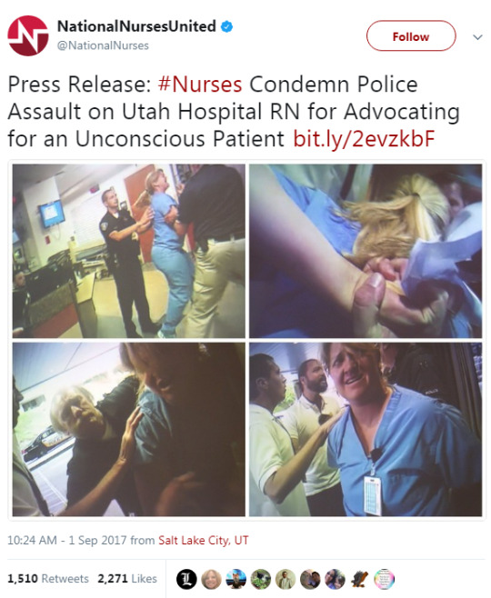 onlyblackgirl:   jaimields:   cartnsncreal:      Everyone in America should rightly be pissed about this! Out-of-control cops violating our civil liberties w/ impunity        I saw someone’s Facebook response saying “if they’ll do this to a nurse